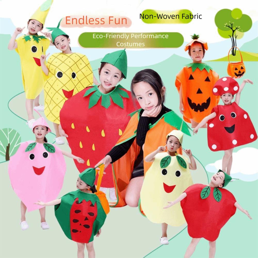 Food Children Cosplay Costume Pumpkin Cloak Performance Suit Fruit Veggie Costume Women