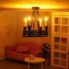 1:12 Miniature LED Golden Light Mini Home Table Lamp Model  Doll House Accessories