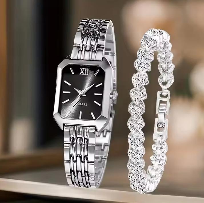 Women'S Watch Fashion Watch Women'S Quartz Watch Simple Scale Women'S Two-Piece Watch