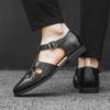 Sommer Leichte Business Sandalen Herren Outdoor Casual Flats Mode Sandalen Leder Alleskönner Strandschuhe Rutschfeste Sportschuhe