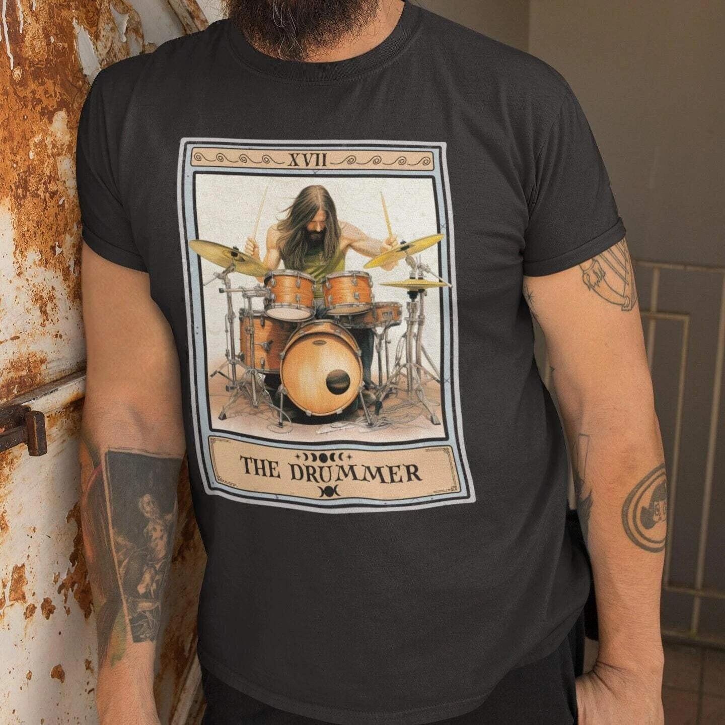 The Drummer Tarot Card Shirt, Drums Player M