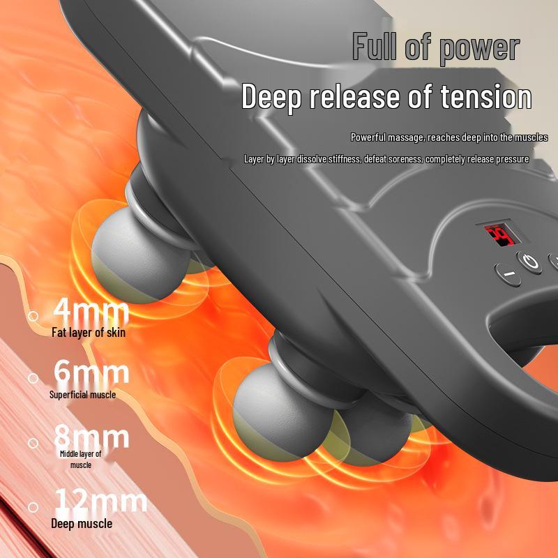 Six-Head Wireless Muscle Massager with Hot Compress and Adjustable High-Frequency Vibration