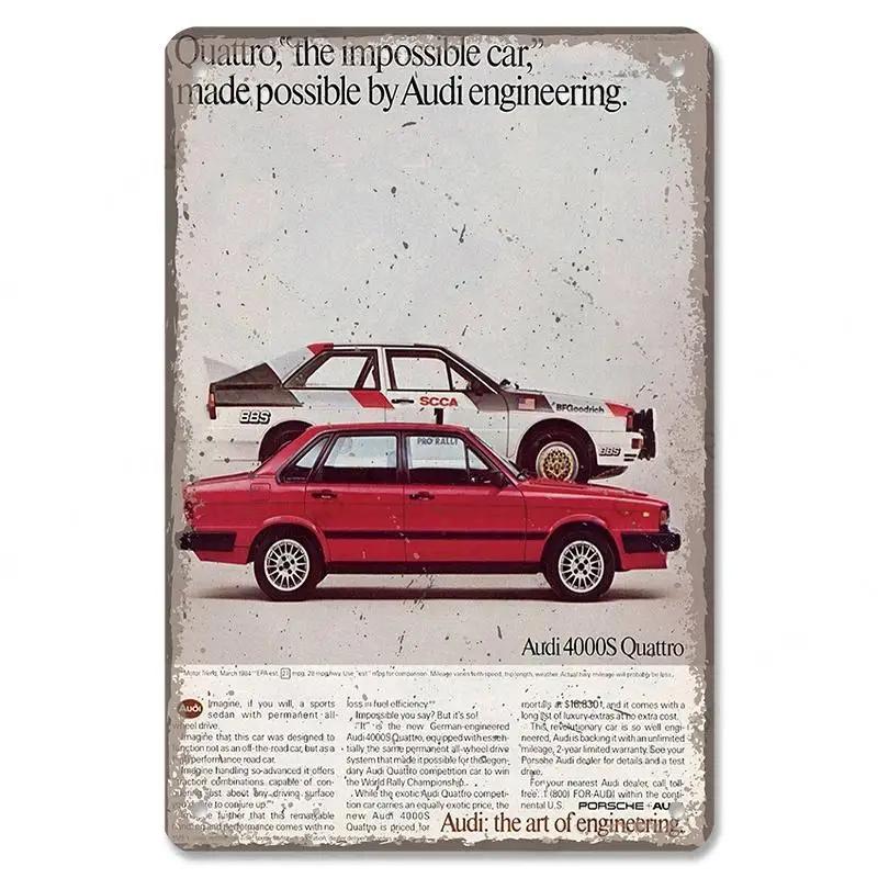 Vintage Dad's Car Bus Poster Retro Metal Plaque Signs Grand Prix Automobile Metal Tin Plate Garage Bar Pub Club Home Wall Decor