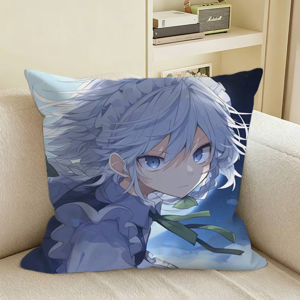 SakuyaS IIzayoi TTouhou Square Sofa Pillow Cover Solid Color Living Room Home Decor Cushion Case
