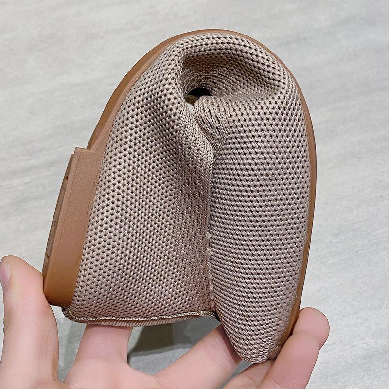 Fashion Elegant Leopard Knitted Ballet Flats Woman Pointed Toe Mesh Moccasins Ladies Fashion Walking Loafers Slip-on Soft Driving Shoes