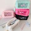 Soft Pencil Pouch Stylish Bowknot Decoration Roomy Interior Strong Zippers Closure Flexible for Students Professional
