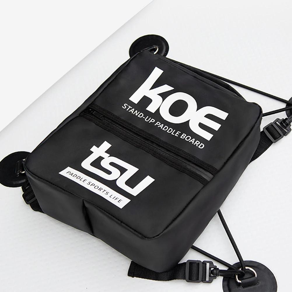 Stand Up Paddle Board Deck Bag PU Paddle Board Mesh Storage Bag Waterproof With Adjustable and Fixed Buckle Kayak Accessories