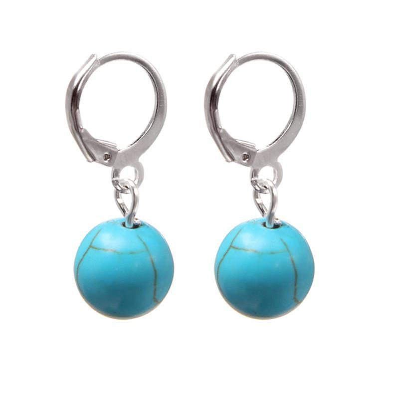 

Женские серьги-капли из красного, зеленого агата ручной работы, натуральный лазурит, аметист, каменные бусины, очаровательные висячие серьги, ювелирные изделия green turquoise