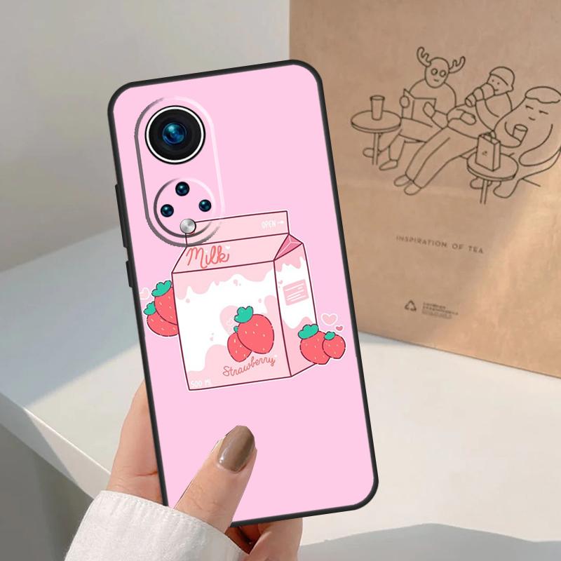 Kawaii Erdbeermilch Für Honor Magic 7 Lite 5 6 8 Pro Hülle Für Honor 400 200 90 70 50 X8c X8b X9a X9b X9c X9d Win