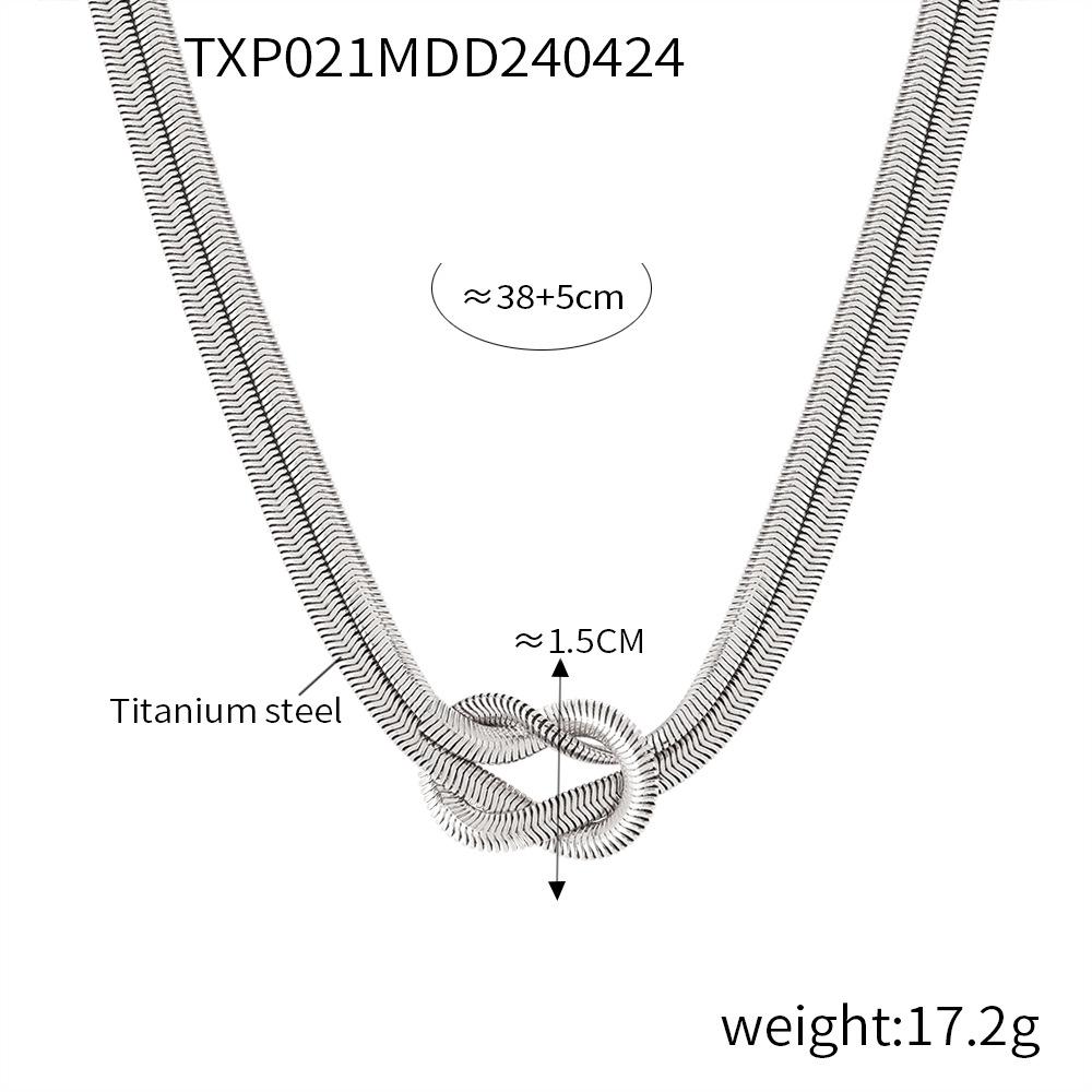 European & American Titanium Steel Snake Chain Knot Jewelry Set