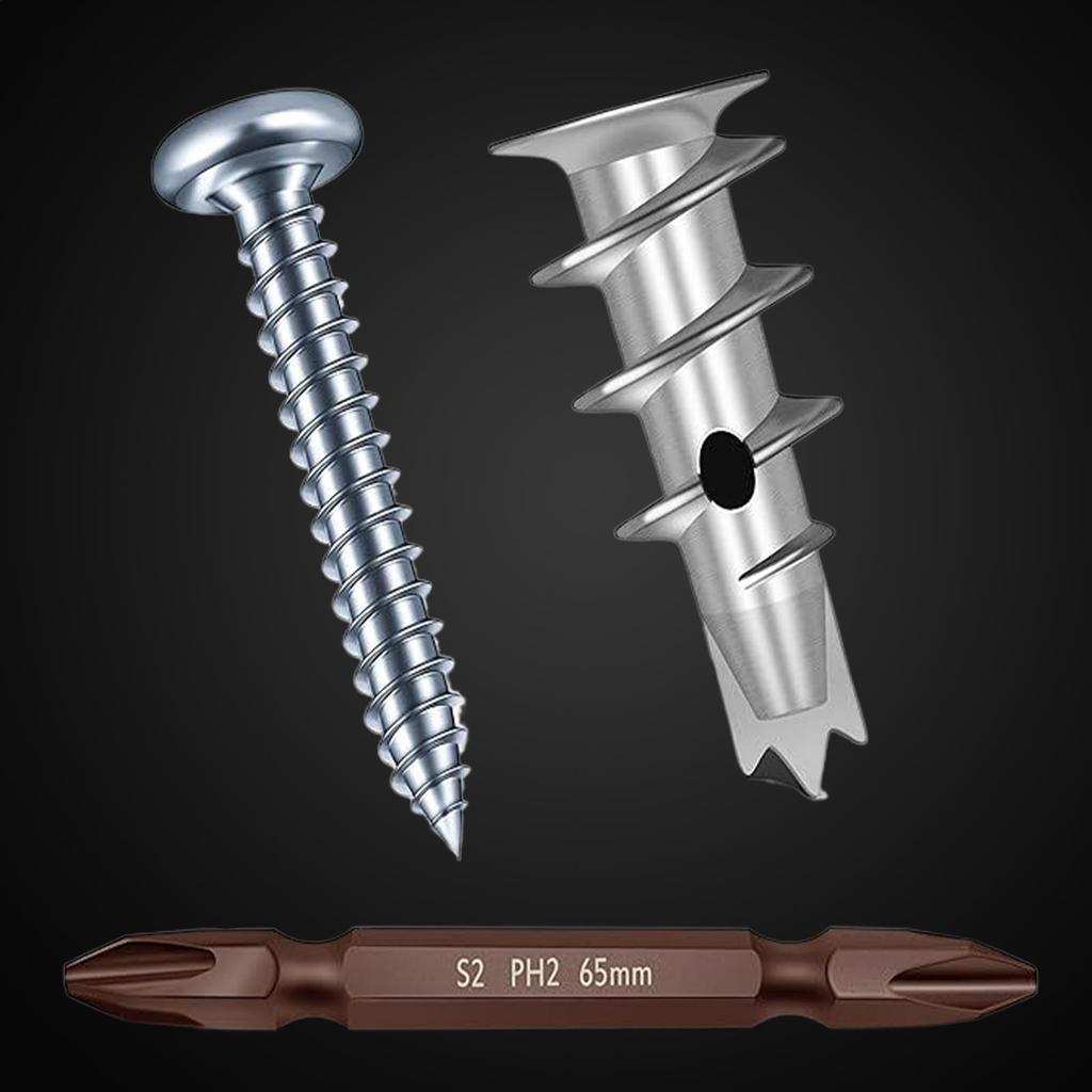 Drywall Screws 50 Pieces Heavy Duty Nails With 50 Fasteners Metal Wood Screws For Wood Drywall Hollow Wall Panel Board Bathroom