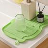 Silicone Dish Drying Mat with Non-Slip Base Heat-Resistant Drainage Rack for Kitchen Countertop Foldable Insulation Pad for Sink Table Use