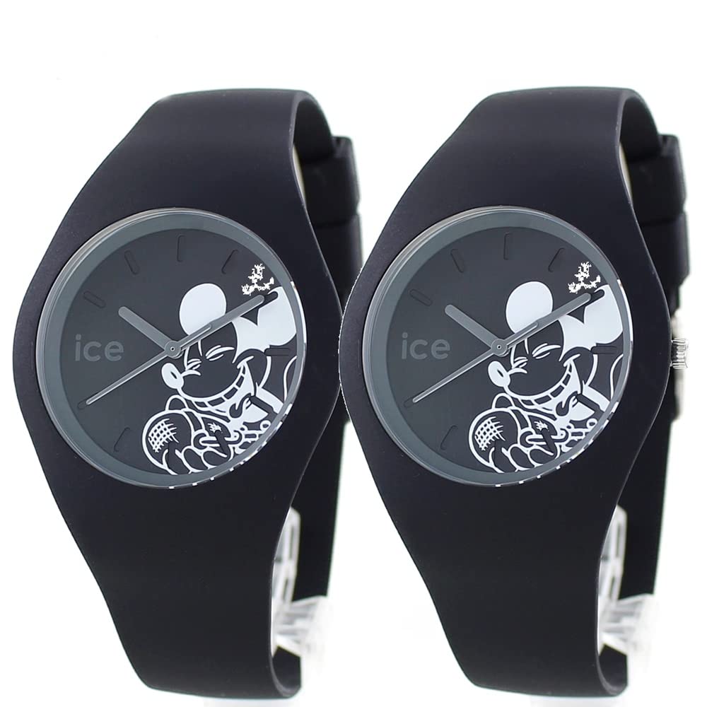 Ice Watch pair storage box men women Disney collaboration unisex silicone 40mm medium wristwatch (no.1 black pair/Mickey)