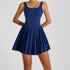 Lace Up Yoga Fitness Dress Sleeveless Badminton Skirts Women Tennis Dress  Badminton Sports