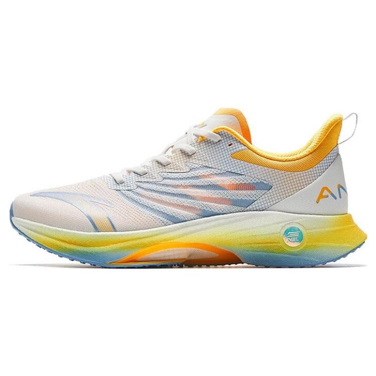New Anta MACH 3.0 Anti Slip Wear Resistant Low Top Running Shoes Men's White Blue Yellow 112325583S-6