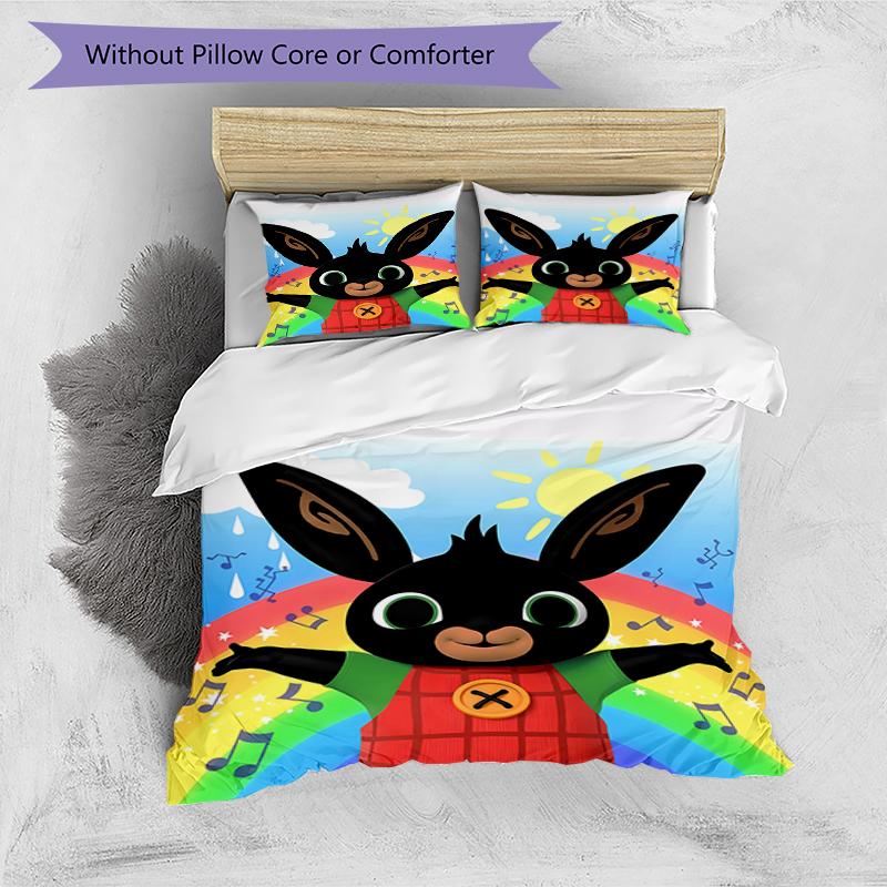 3pcs Bing Pattern Bedding Set Duvet Cover Set Includes Duvet Cover &pillowcases, Perfect All Season Bedroom Decoration & Gift