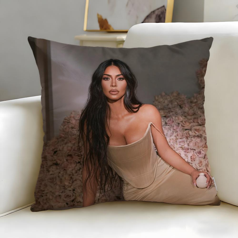 Popular Celebrity Kim Kardashian Cushion Cover Soft & Easy-Wash Pillow Case – Versatile For Couch, Bed, Travel And Office