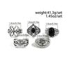 Fashion Diamond-Studded Ring Set for Men, Stylish and Unique Hollow Pattern Cross Ring, Men's Jewelry