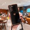 Applicable to iPhone16PROMAX electroplated love lanyard mobile phone case Apple 11/12/XR all-inclusive anti-drop silicone
