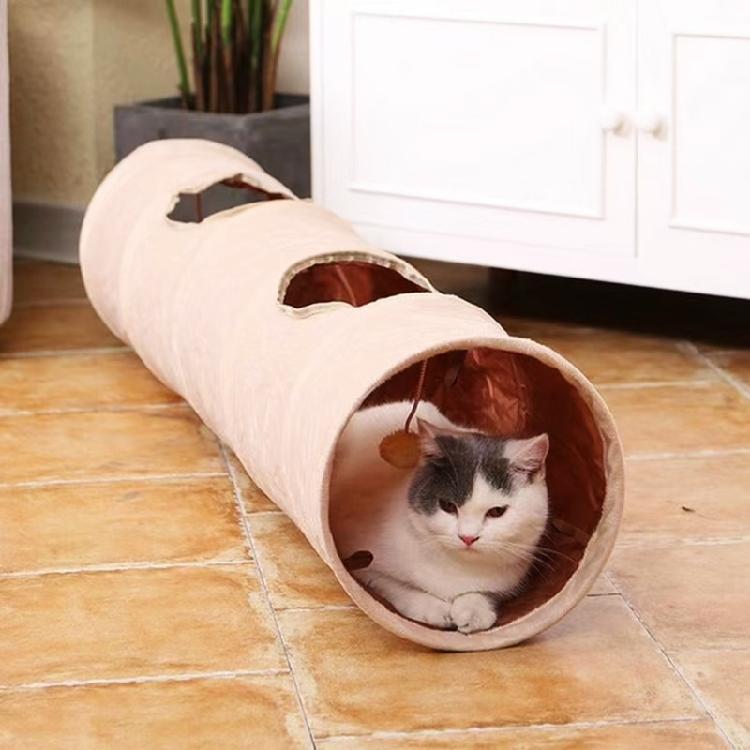 Collapsible Cats Tunnel Tube with Peeking Holes Relieve Boredom for Indoor Fo
