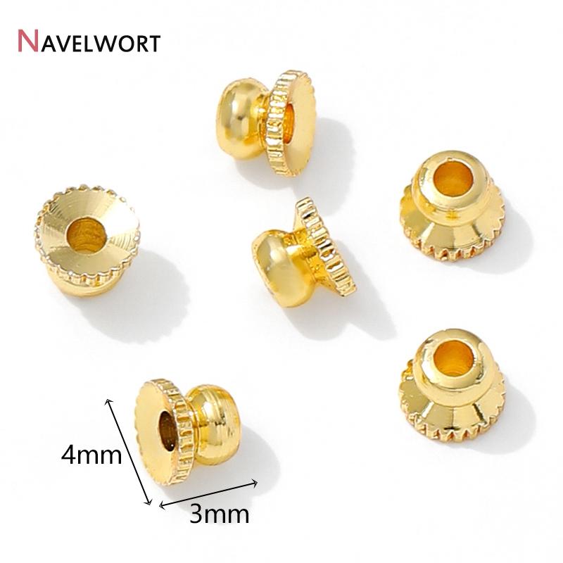 14K/18K Gold Plated Brass Metal Stripe Spacer Beads Separator For Beads Loose Beads For Bracelet Necklace Making Accessories