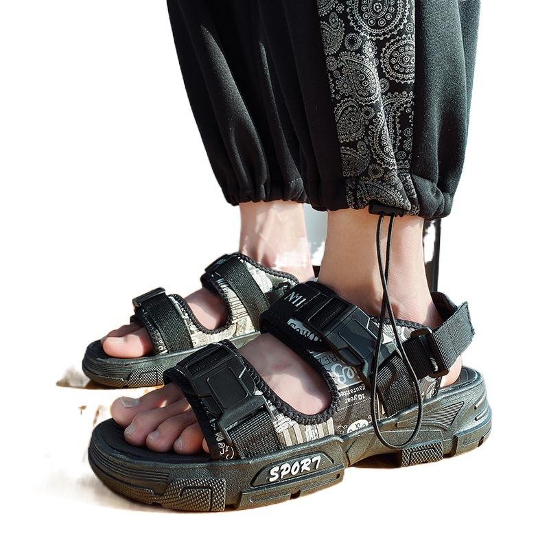 Summer Sandals, Men's Beach Wear, Casual Sports, Platform Soles, Roman Student Slippers, Dual-purpose Driving, Trendy, Breathable