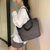 Fuji-cellar Soft and Durable 2-Way Canvas Tote Bag with Wide Gusset and Zipper, Lightweight and Casual Design for School or Laptop Use (Black)