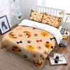 Cute Dog Faces and Paw Prints Bedding Duvet Cover Set Duvet Cover Pillowcases  (1*Duvet Cover 2*Pillowcases, without duvet insert)