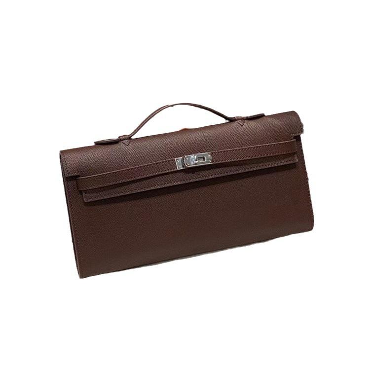 Nová dlouhá KL spojková taška vzor dlaně hovězí kůže vzor aligátora hovězí kůže taška pod paži taška přes rameno dámská taška trend