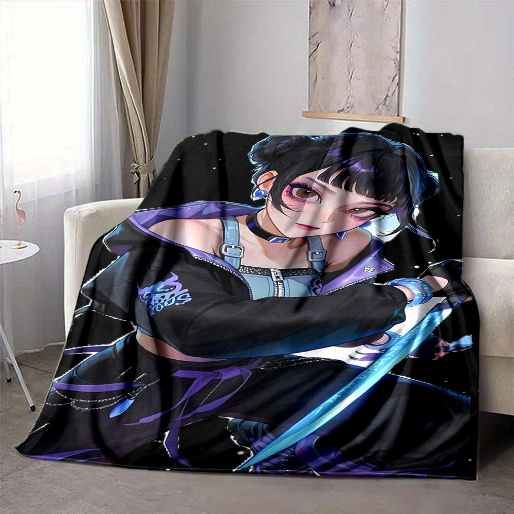 1pc KPop Flannel Throw Blanket HD Printed Lightweight Soft Warm All Season Blanket for Sofa, Bed, Travel, Camping Machine Washable