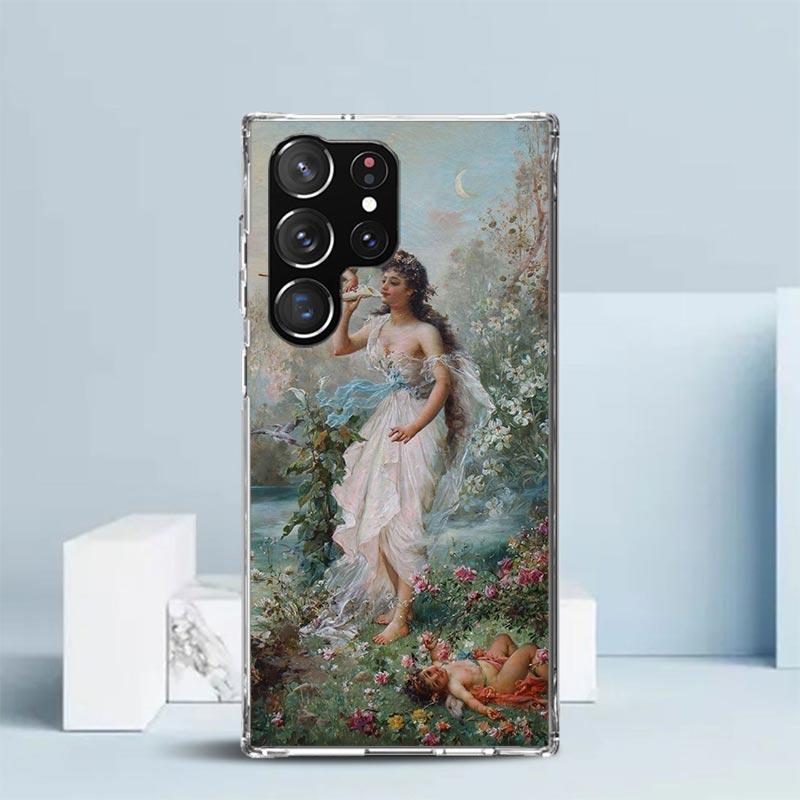 Paint Art Renaissance Phone Case For Samsung Galaxy S24 S25 Edge S26 Ultra S22 S23 Plus S21 + S20 FE Soft TPU Back Cover Galaxy