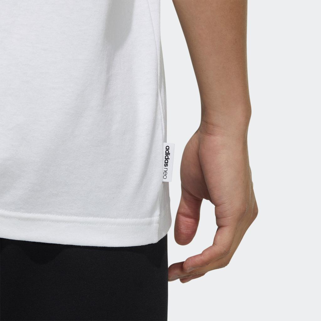Adidas Neo Casual Sports Smiley Print Vintage T-Shirt Men Tops White H61984