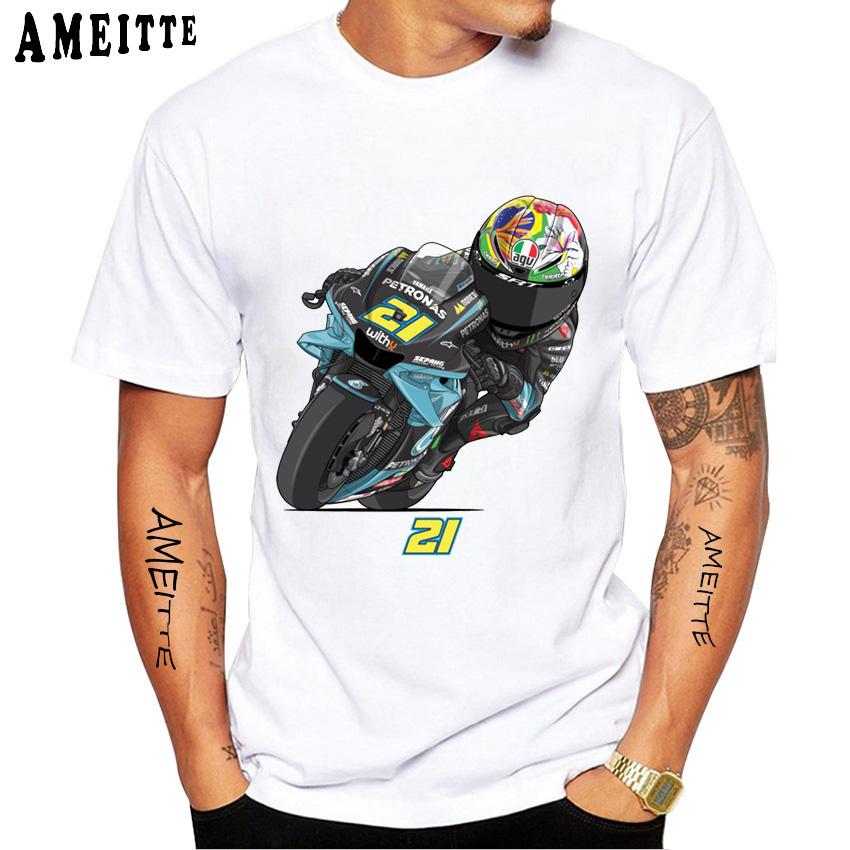 Franco Morbidelli 21 GP Rennsport T-Shirt Sommer Herren Kurzarm Hip Hop Junge Freizeit Weiß Oberteile Mann Motorrad Fahrt T-Shirts