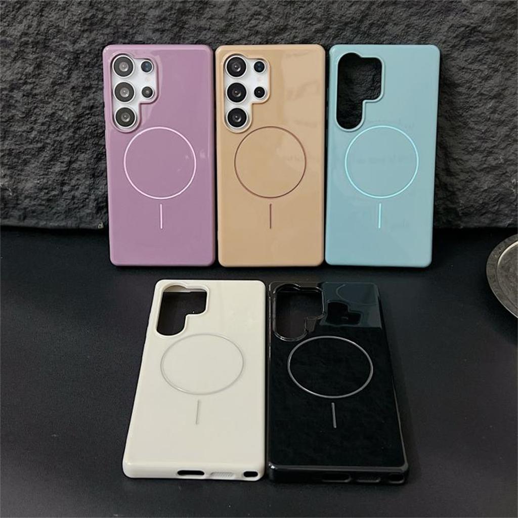 For Samsung Galaxy S25 Ultra Case Compatible with MagSafe Glossy TPU Shockproof Phone Cover