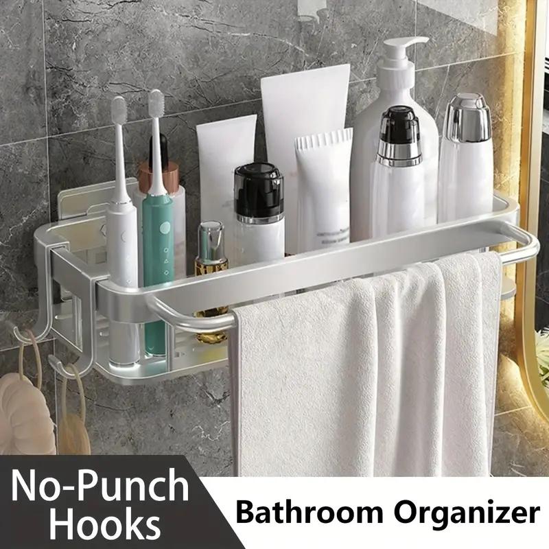 Suport de depozitare din aluminiu pentru baie, duș, baie, pentru șampoane, gel de duș, bucătărie, acasă, balcon, raft, suport pentru agățat cârlig