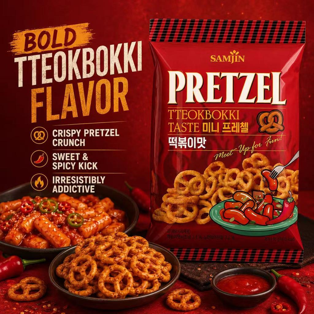 SAMJIN Mini Biscotti Pretzel 70g Gusto Torta di Riso.