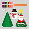 DIY Felt Christmas Tree Set 30-Piece Ornaments with Detachable Decorations Wall Hanging Festive Decor for Home Classroom