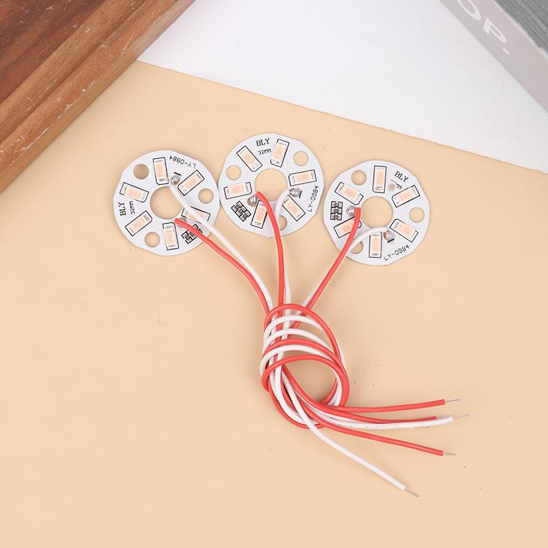 3Pcs 3W 5V Color Led Chip Bead Lights Board Bulb Round Transformation Light Source Dia 32Mm Green Blue Red Purple White Lamp