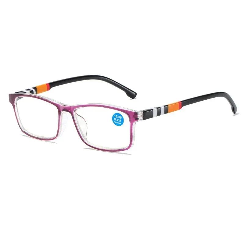New Fashion Anti Blue Light Reading Glasses with Spring Legs Men Women High-definition Far Sighted Eyeglasses Plus Diopter +2.5