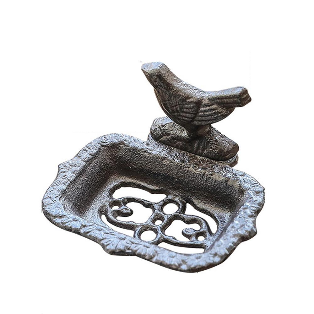 

Hollow Flower Pattern Cast Iron Soap Holder Rectangle Soap Dish Soap Storage Tray Home Garden Style B