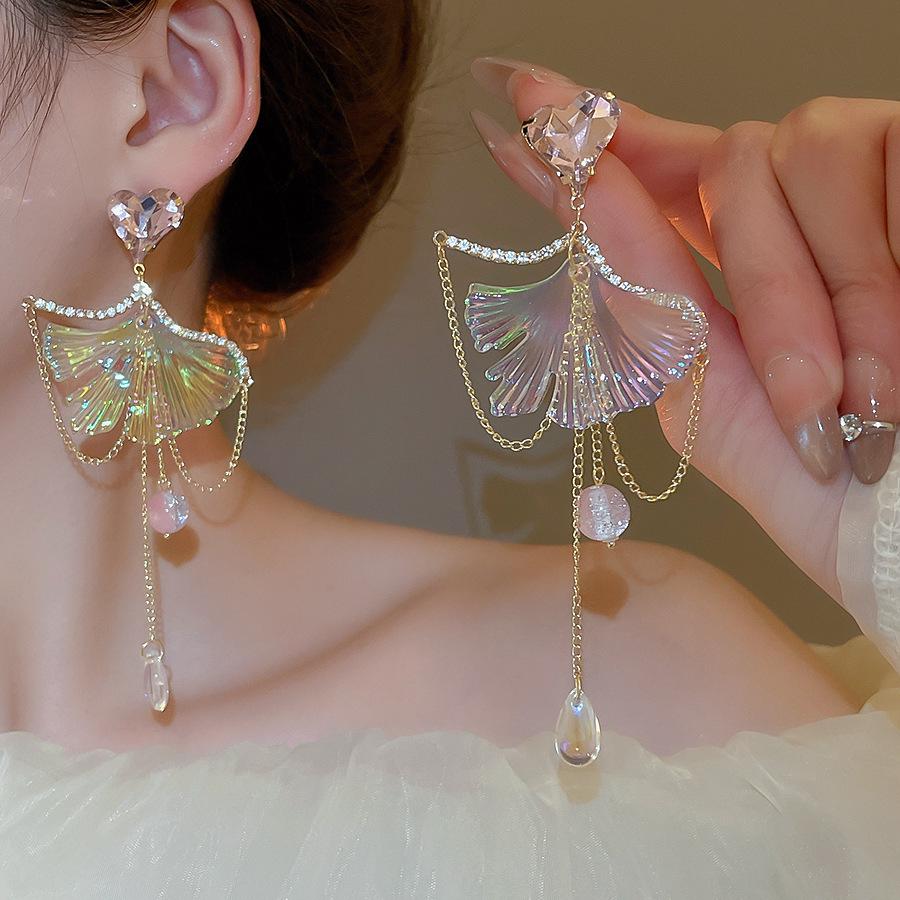 Retro Silbernadel Eingelegte Diamant Kristall Perlen Ohrringe - Luxuriöse Lange Europäische & Amerikanische Stil Ohrringe für Frauen