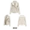 2024 Women's Exclusive PU Leather Motorcycle Jacket - Thin Short Design for Spring and Autumn