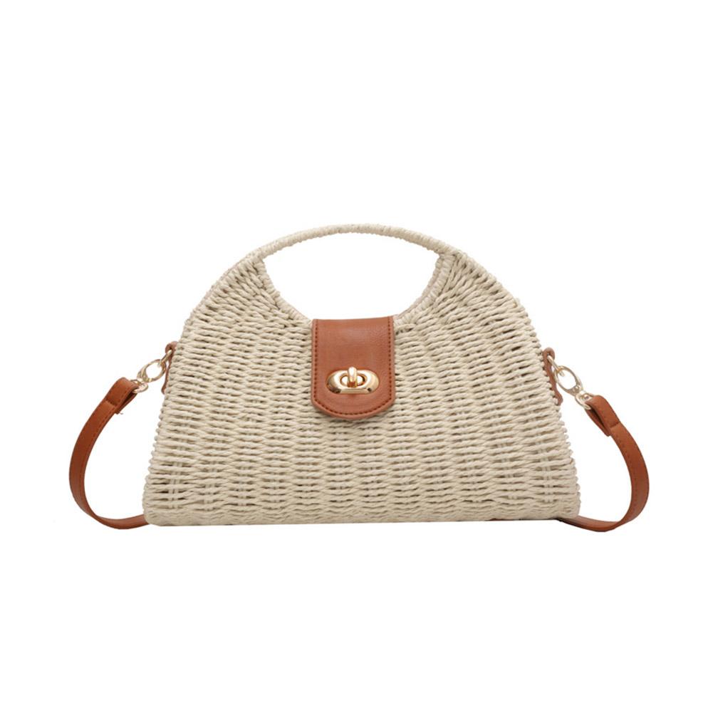 Women Crossbody Bags Summer Woven Shell Female Holiday Straw Handmade Casual Lady Elegant Tote D8W1