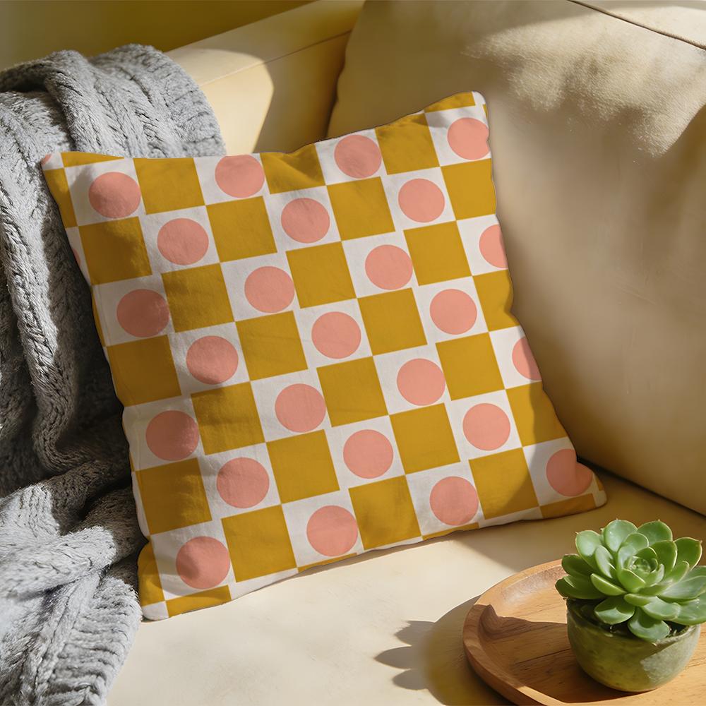 

Cushion Cover Washed Linen Soft Breathable Decorative Case For Sofa Home Morandi Geometric Abstraction Pillow cover 30x30 cm