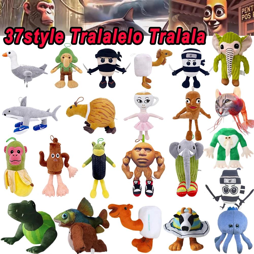 Italian Brainrot Tung Tung Tung Sahur Plush Playthings Tungtung Sahur Tralalero Tralala Shark Plush Soft Stuffed Plaything Doll Gift