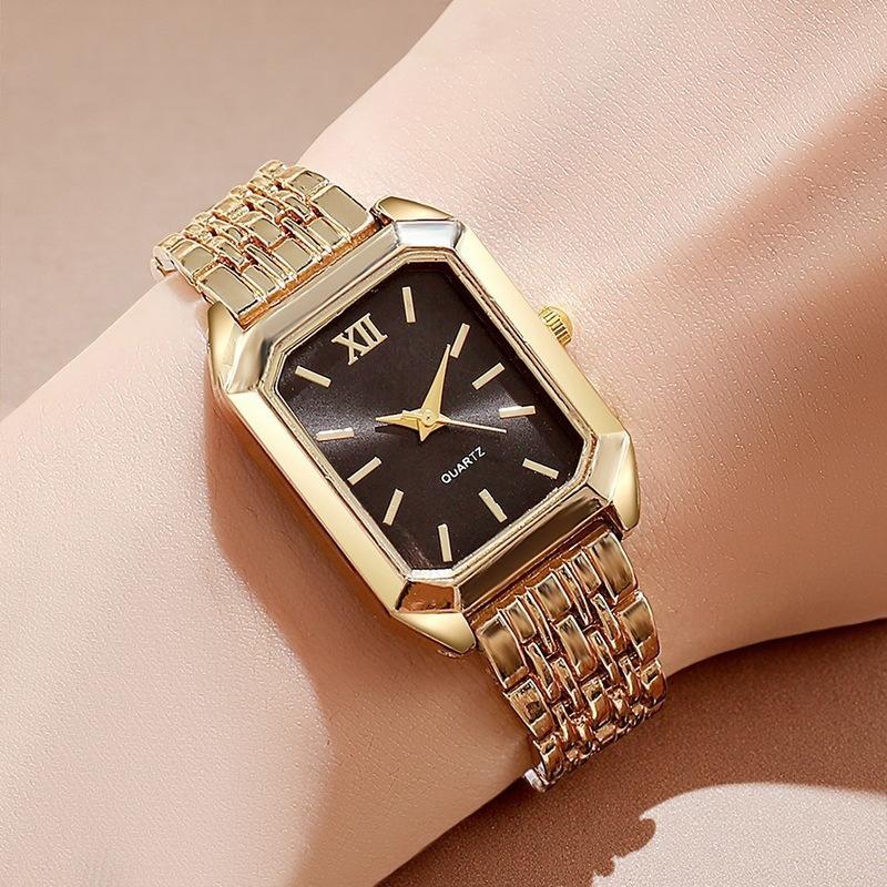 Chain Type Square Watch, Schoolgirl Style, Niche, Retro, Simple, Light Luxury, High-End Sense Steel Strap Watch, Ladies