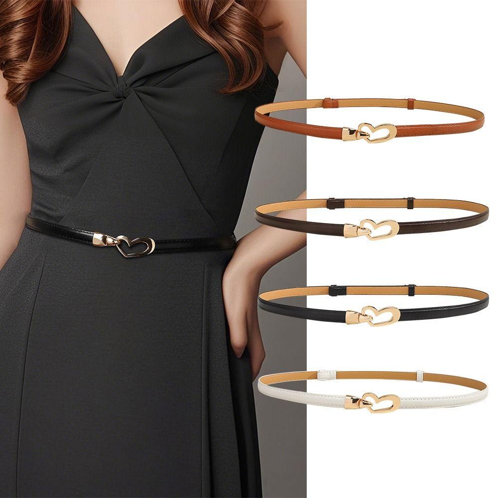 

Elegant Waistband Casual PU Leather Belt Fashion Thin Belts for Women Girls чорний