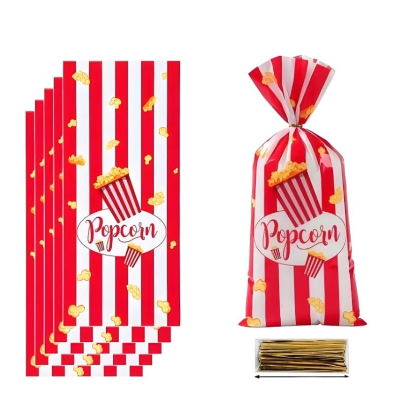 25/50/100 Buc Pungi Ambalaj Popcorn Pungi cu Dungi de Carnaval Cupe Portabile pentru Alimente Pungi pentru Gustări Mini Recipiente pentru Delicii Consumabile pentru Petrecere