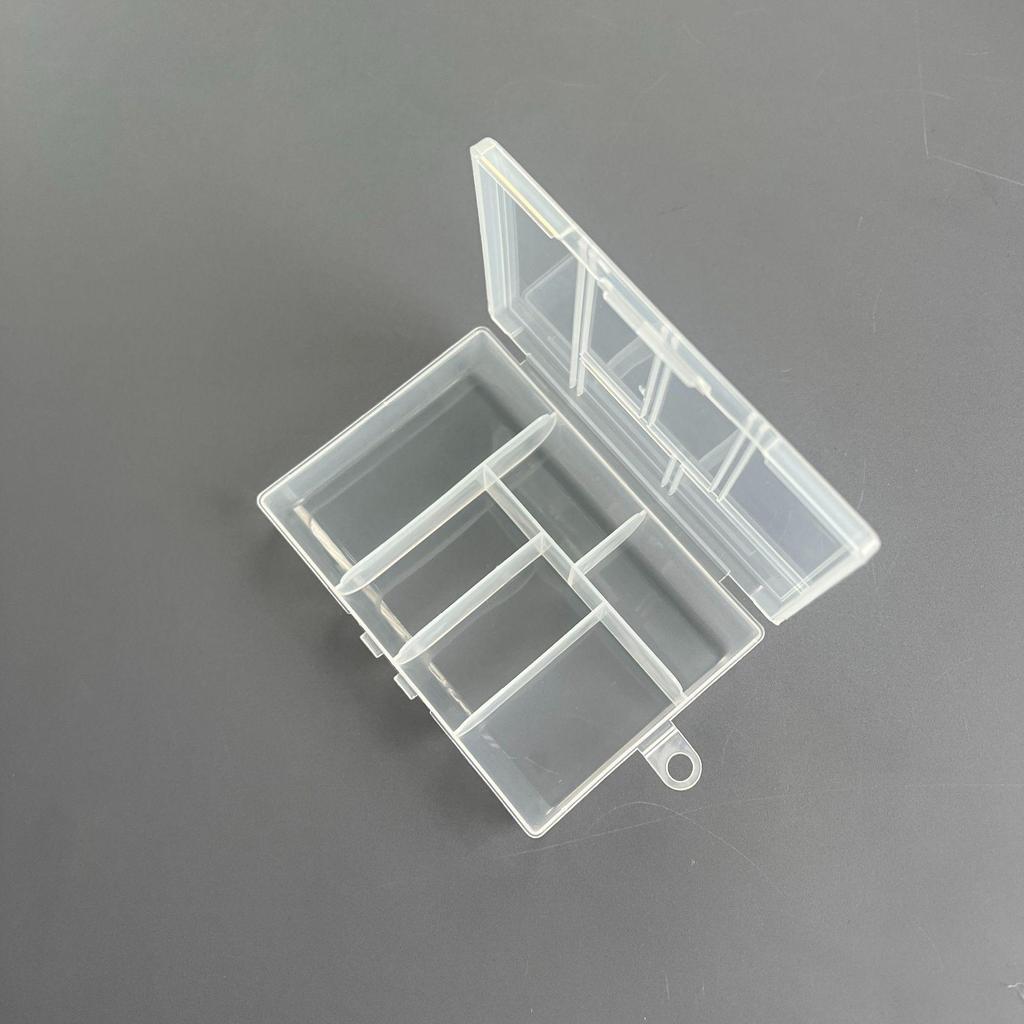 Scatola portaoggetti trasparente in plastica a 6 scomparti per attrezzatura da pesca e perline