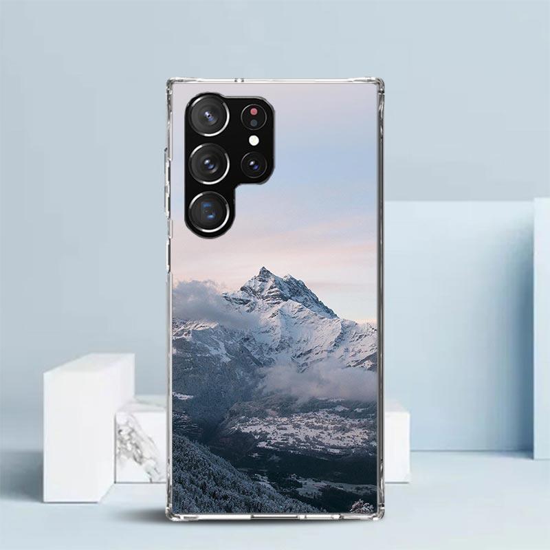 Landscape Winter Light Snow Phone Case For Samsung Galaxy S24 S25 Edge S26 Ultra S22 S23 Plus S21 + S20 FE Soft TPU Back Cover G